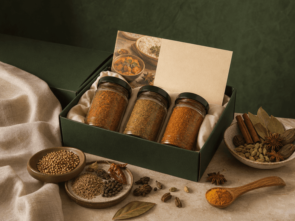 Curry Night Kit — Three curry blends, whole spices and a recipe card.